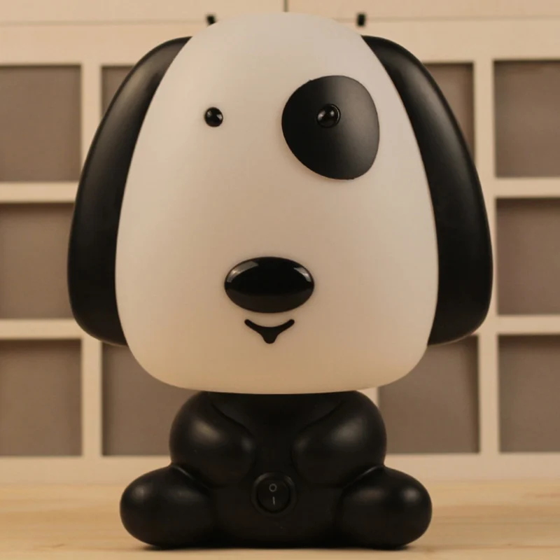 Dog lamp Ночник в виде героев мультфильмов с европейской вилкой, милый спальный светильник для детской комнаты, панда, кролик, собака, медведь, свинка, светодиодная настольная лампа для детской кровати, подарки для детей - Испускаемый цвет: Dog lamp