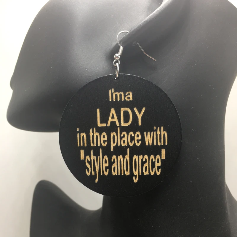 

free shipping!!I am Lady Wooden Earrings