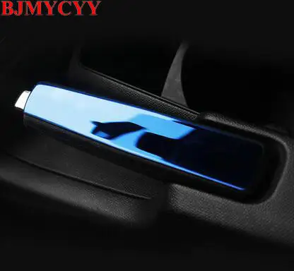 BJMYCYY автомобильные аксессуары из нержавеющей стали ручной тормоз с блестками для peugeot 308 T9 - Название цвета: Синий