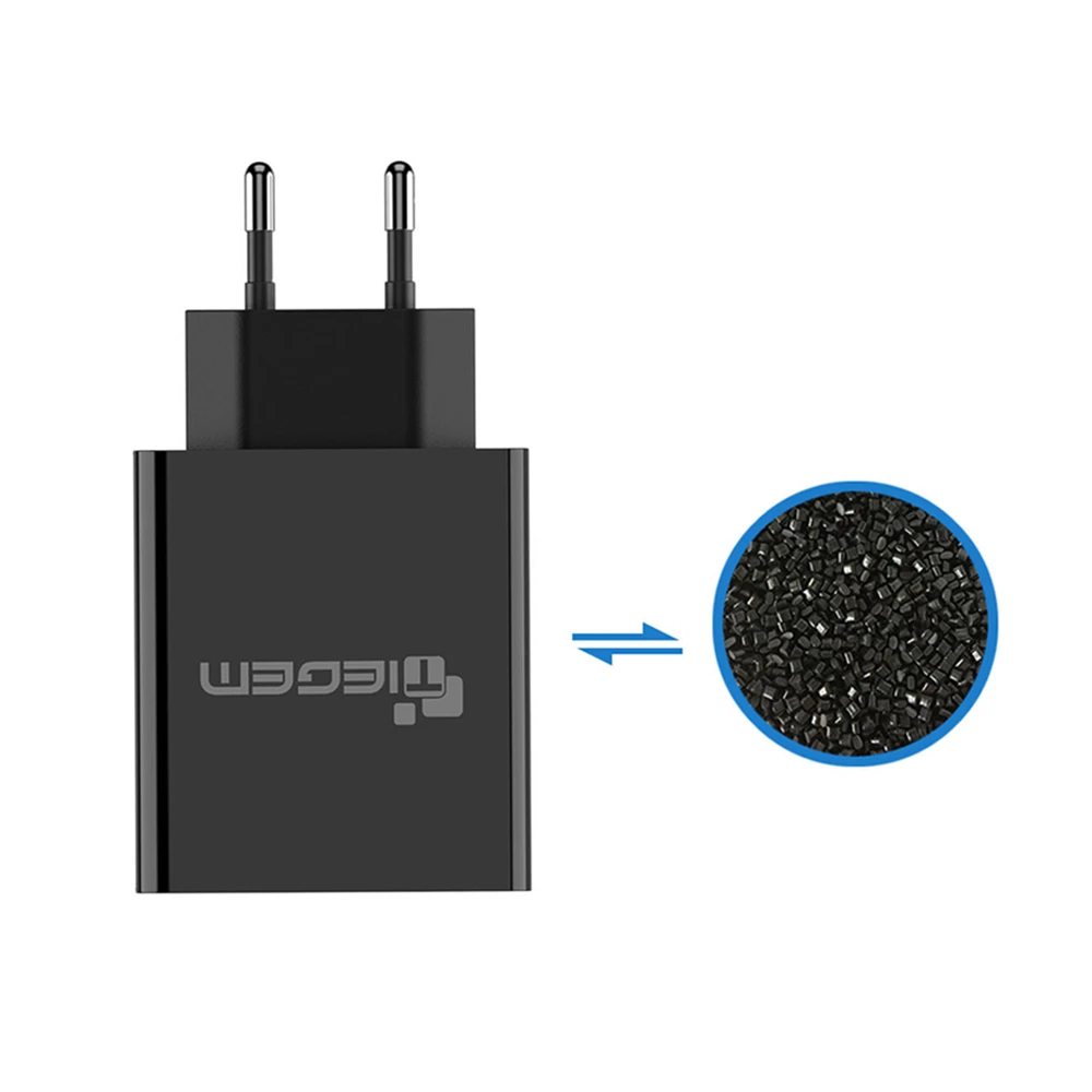 TIEGEM 30 Вт быстро Quick Charge 3,0+ 2.4A Dual USB универсальный мобильный телефон Зарядное устройство Портативный ЕС США Разъем для samsung huawei Xiaomi LG