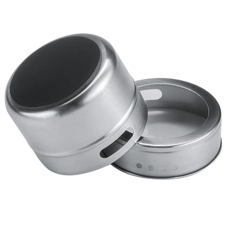 WOTMULY Stainless Steel Magnetic Spice Jars Stickers Pepper Seasoning Sprays Tools Container Jars Kitchen Condiment ST0070