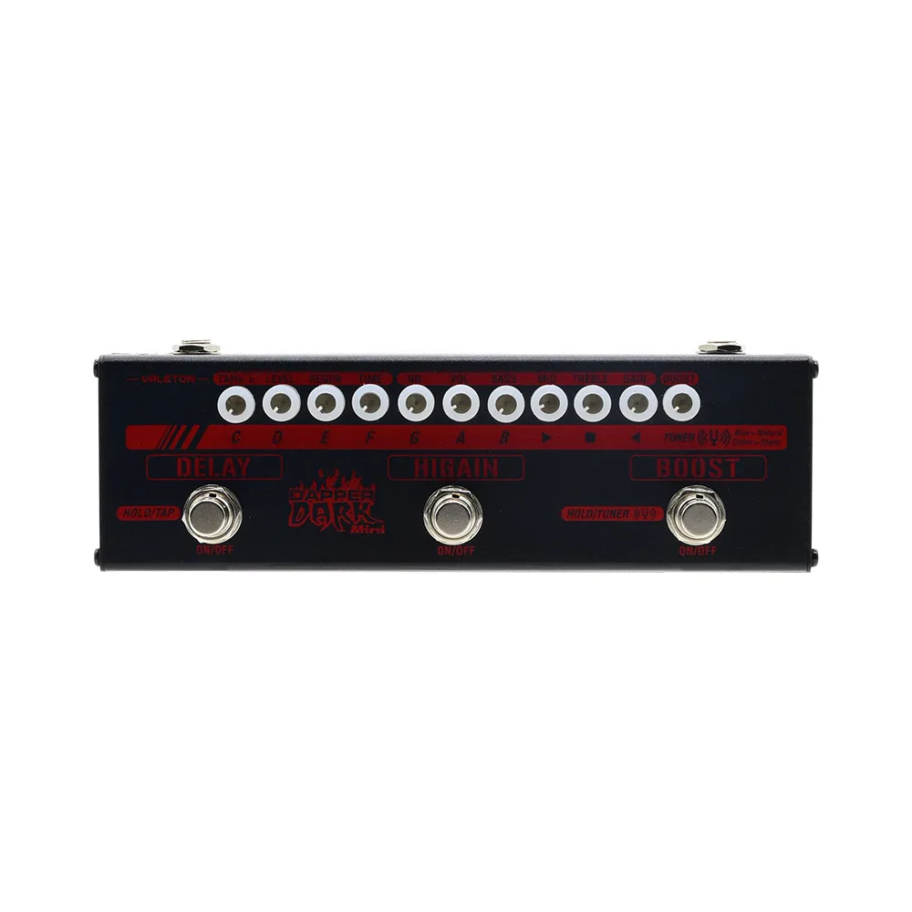 Valeton Dapper Dark Mini Effects Strip Pedal с тюнером усилителем высоким коэффициентом усиления и
