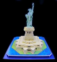 3d three dimensional jigsaw puzzle simulation architecture america paper craft statue of liberty diy assembling toys movie tv