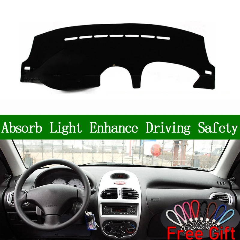 

Для Peugeot 206 2004 2005 2006-2008 крышка приборной панели солнцезащитный тент нескользящий коврик автомобильные наклейки аксессуары для интерьера