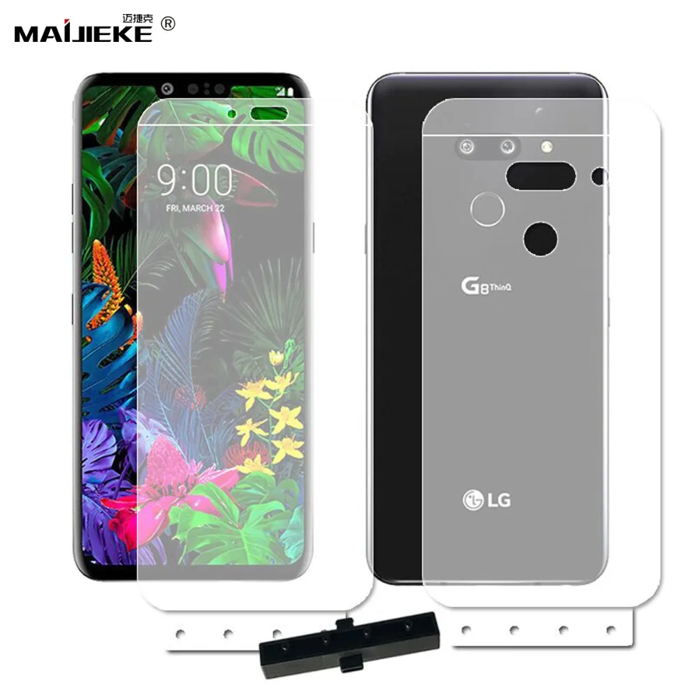 2PCS 6D Soft Full Cover Hydrogel Film For LG G8 thinq G8thinq TPU Nano Front Back Screen protector Film with tools Not Glass