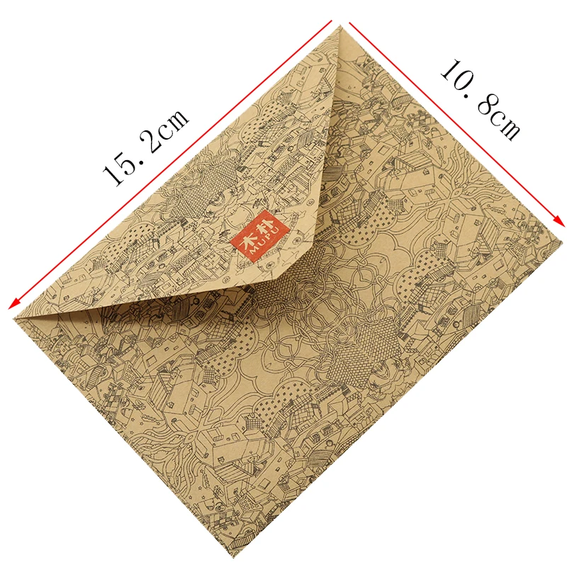 Конверт из крафт бумаги в стиле ретро открытка чехол для поздравительной