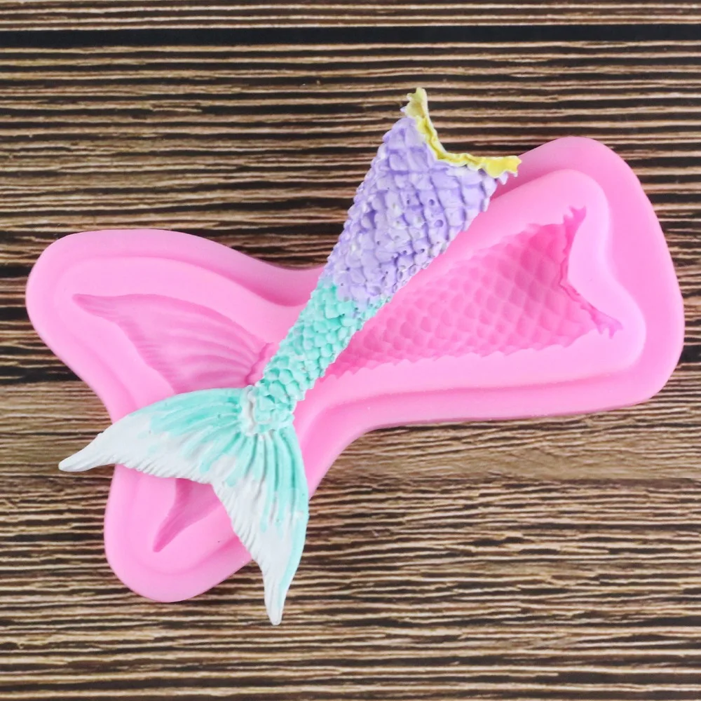 Хвост русалки помадка формы для торта силиконовая форма украшения инструменты