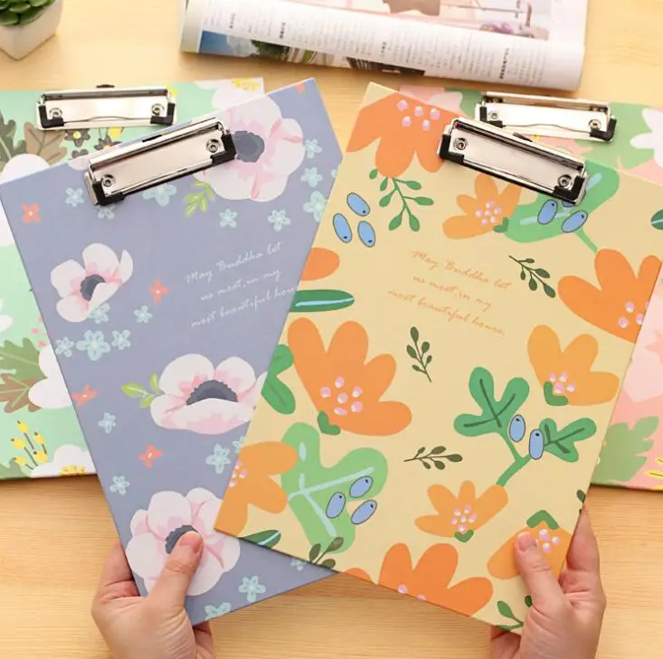 A4 цветок буфер обмена складной Kawaii слово Pad Вертикальная мода доска канцелярские документы Органайзер
