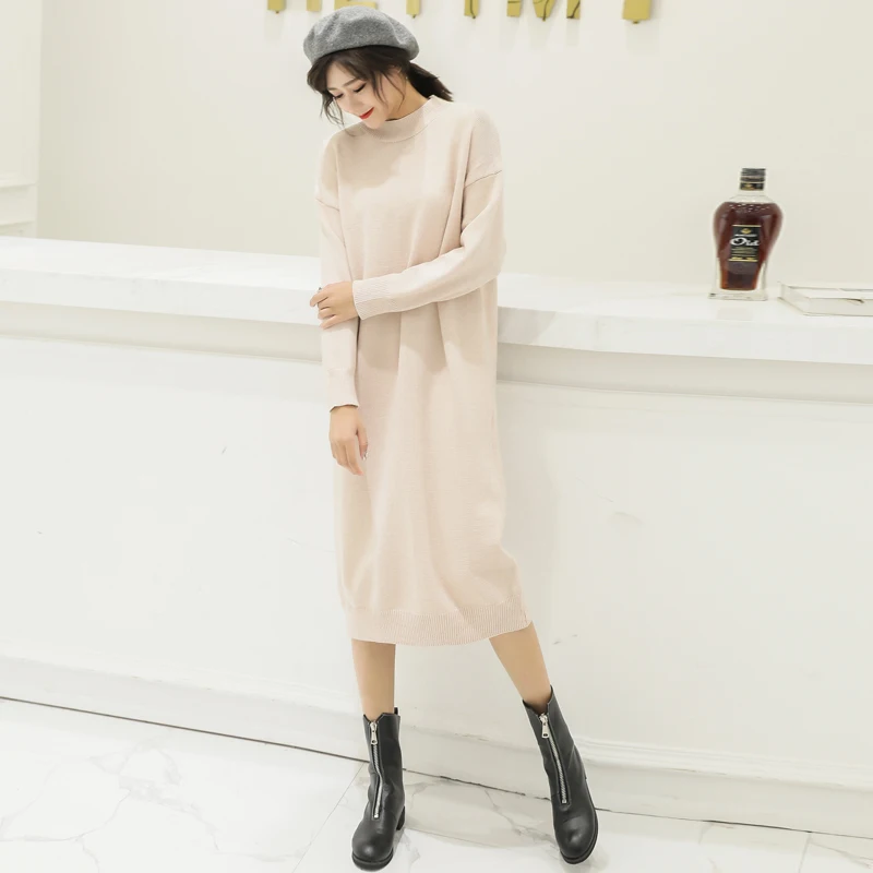 Зимнее платье 2018 Женская обувь в винтажном стиле В Корейском Модные с завышенной