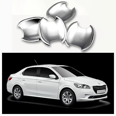 Для peugeot 301 508 2011- 508SW хромированная стильная дверная ручка и чаша автомобильные чехлы автомобильные аксессуары наклейки для автомобиля Стайлинг автомобиля - Название цвета: Bowl for 301