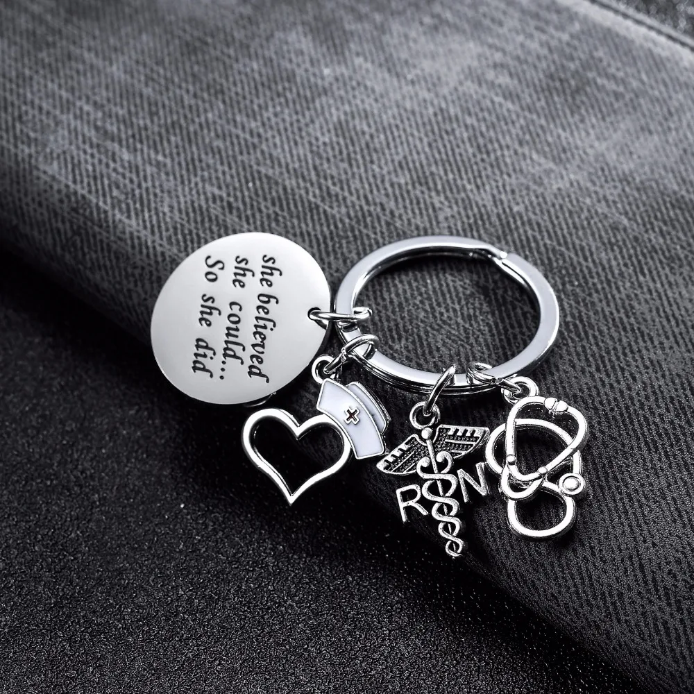 12 шт./лот браслеты с подвесками принтом медсестры Кепки сердце стетоскоп рН