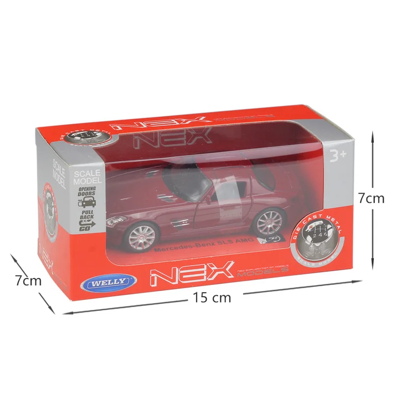1:36 Welly Benz SLS AMG игрушки из сплава отлитые под давлением модели автомобиля|Наземный