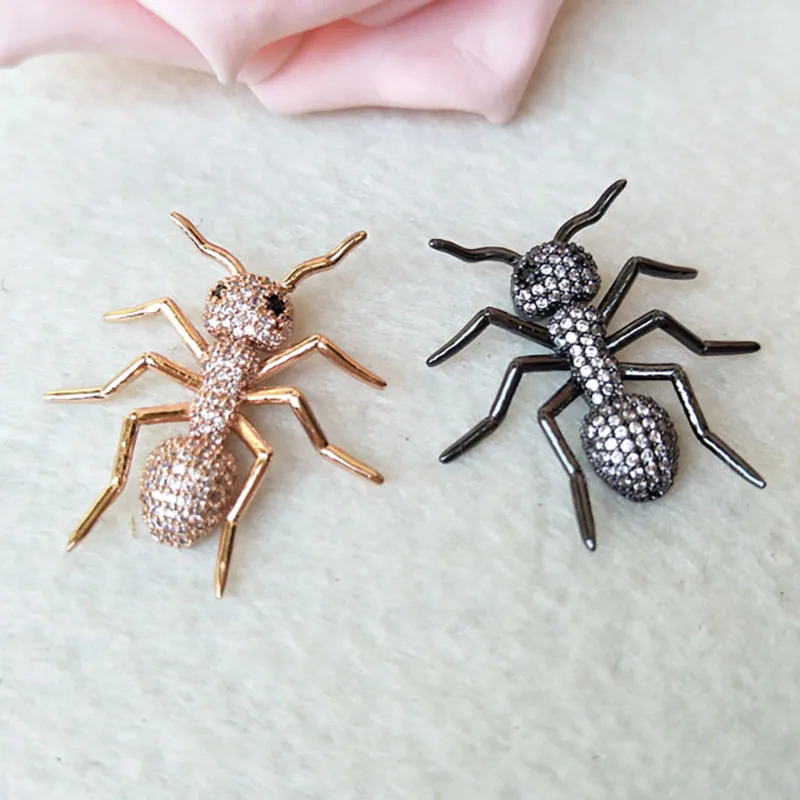 

5 Pcs Mix Color Copper Micro Pave CZ zircon ants insect charm Pendants For Jewelry Making Findings DIY necklace making PD787