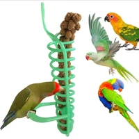 1 pcs parrot birds toy foraging device fruit fork with stand plastic pet bird toys hamster toy feeding tool toys basket supplies