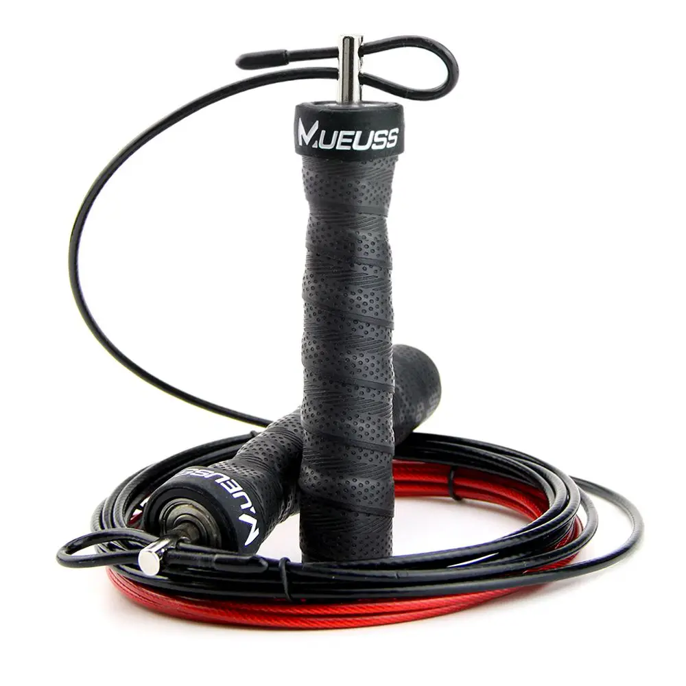 black (2 ropes) Sweatproof Скакалка Регулируемая Скакалка для занятий фитнесом профессиональная Скалка металлическая, утяжелённая для фитнеса - Цвет: black (2 ropes)