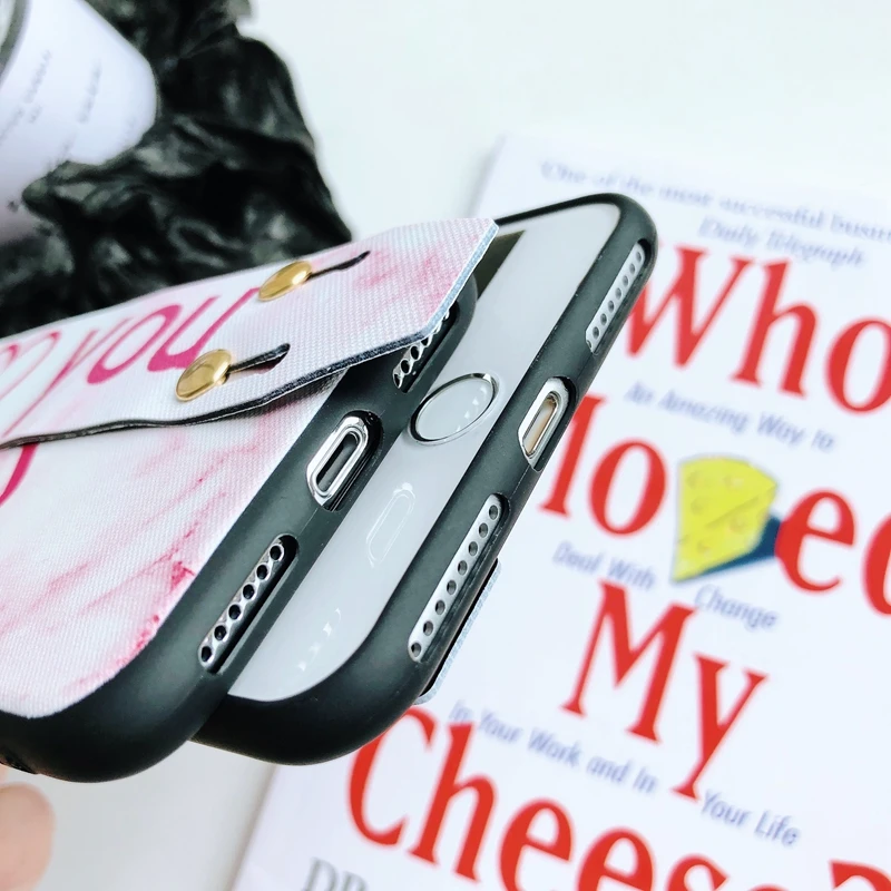 For iPhone X Case Love Heart Wristband Soft 8 7 6 6S Plus Slim Protective Cover iPhone8 Korean Fashion |