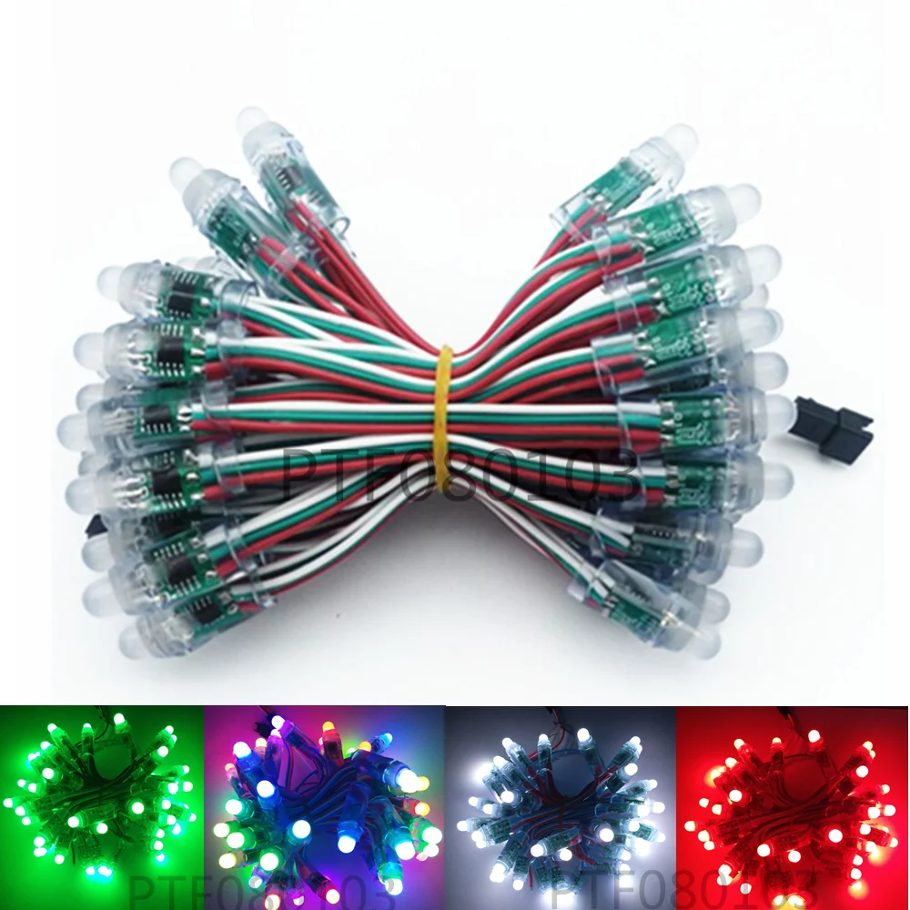 50 шт./Лот 12 мм WS2811 2811 IC RGB светодиодный модуль Водонепроницаемая цепочка DC5V