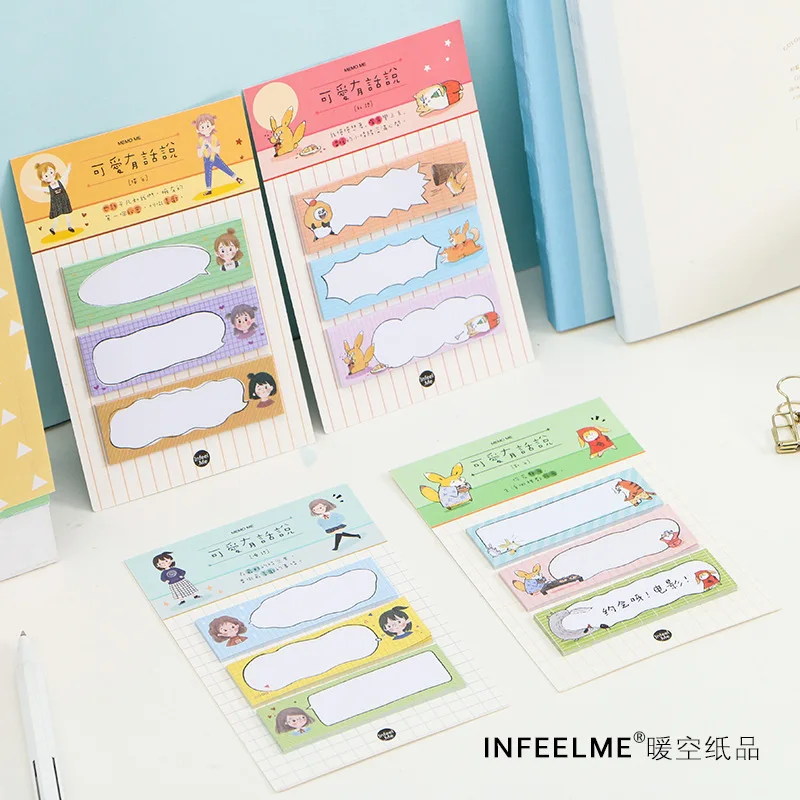 

1PCS New Cute Words Memo Pad Paper Post Notes Sticky Notes Notepad Stationery Papeleria Office School Supplies