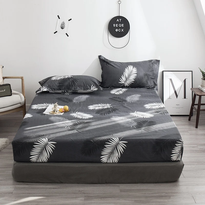 Тропические Пальмовые Листья простыня королева двойной размер глубокий карман