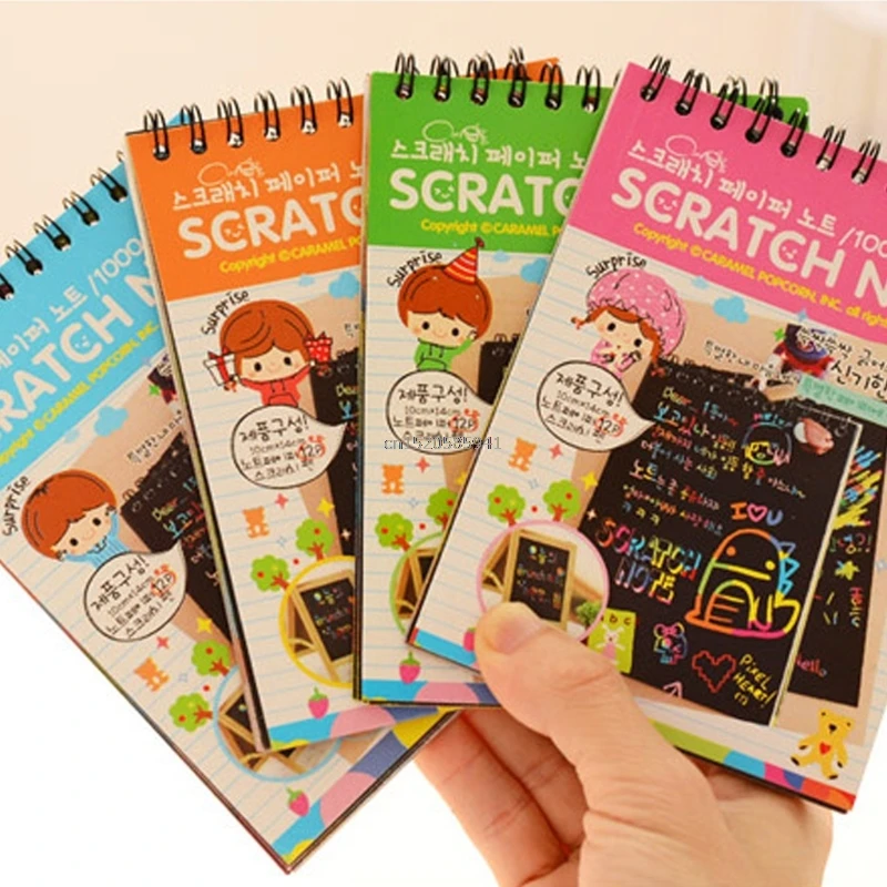 Scratch Scraping Book Art Magic Painting Paper Drawing Stick Детская обучающая игрушка|paper drawing|magic bookart book |