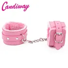 CandiWay флирт наручники, наручники для связывания бутика пушистые кожаные БДСМ наручники для запястья для начинающих секс-игрушки для пар