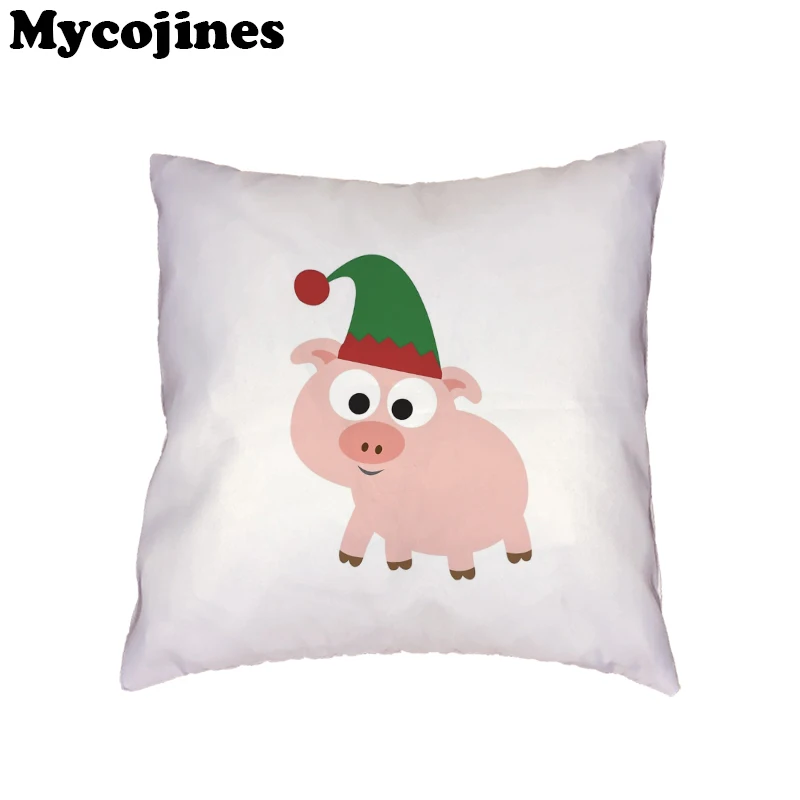 Рождественская наволочка в виде поросенка высокого качества красно черный фон с