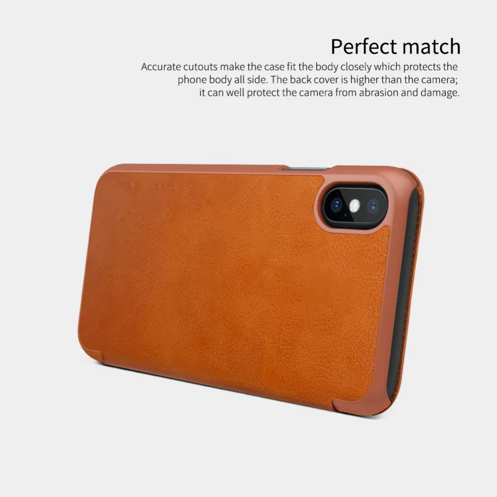 Для iPhone XS X Nillkin Qin Series чехол для телефона роскошный Слот для карт бизнес стиль для iPhone X XS Флип кожаный чехол Nilkin чехол