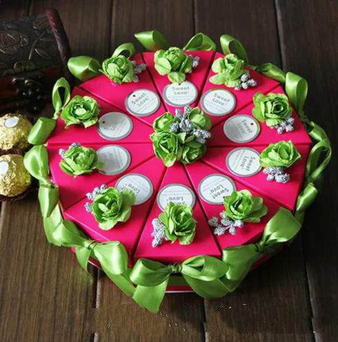 Новинка 50 шт. креативные Романтические Золотые синие фиолетовые цветы с бантом