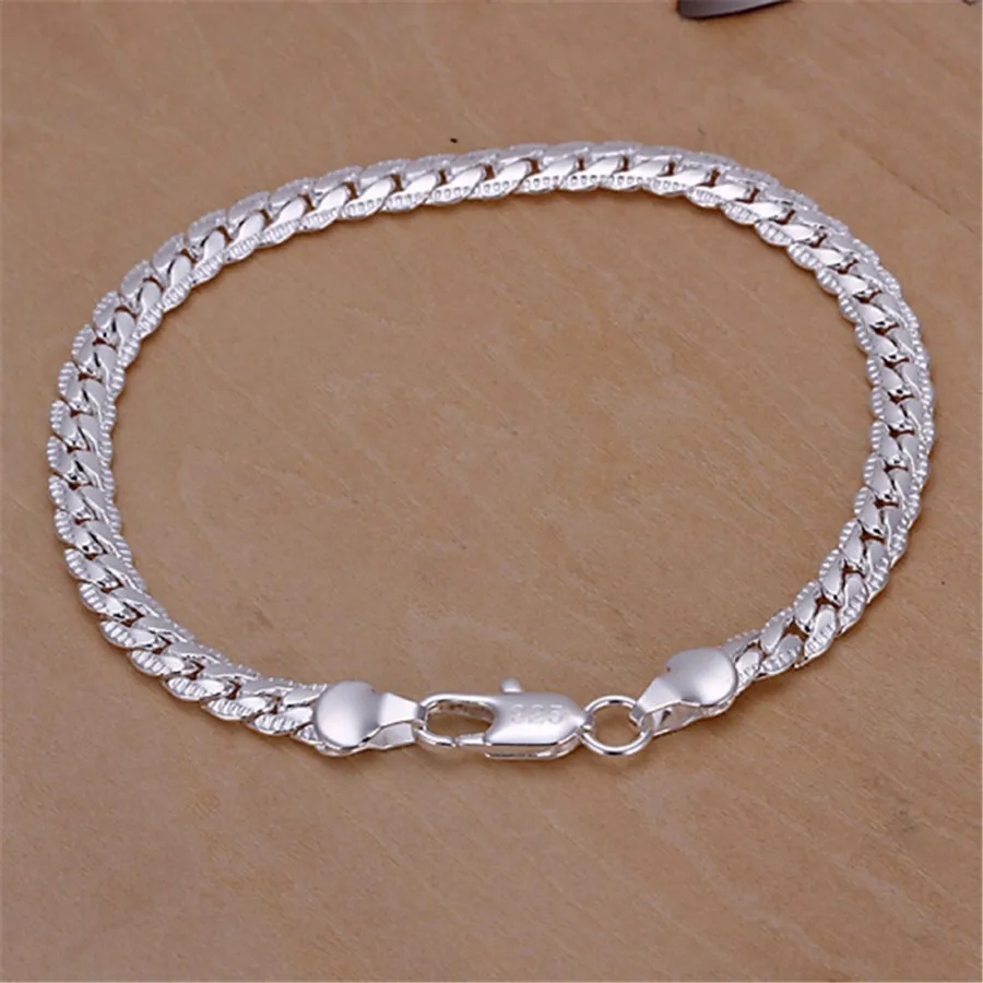 Браслеты цепочки серебристого цвета 5 мм H199|gift shop for you|gifts mom jewelrygift box jewelry |