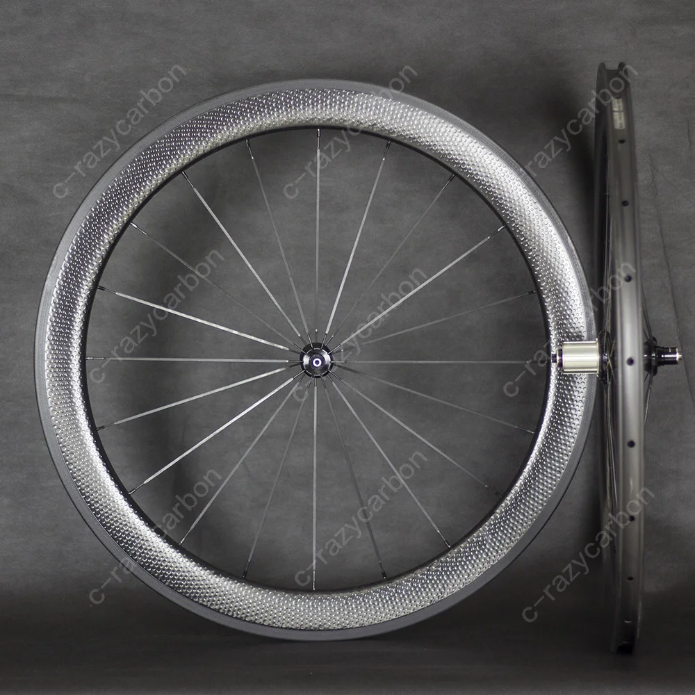 Колеса для дорожного велосипеда 700c Dimple Aero Carbon 2 года гарантии 50 мм клинчерное углеродное колесо переднее и