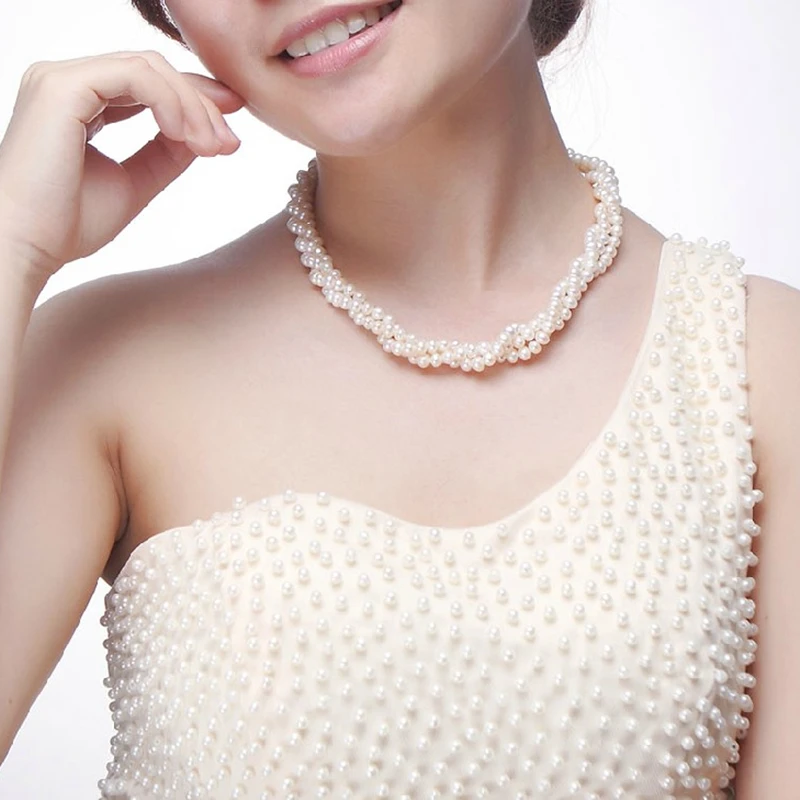 Женское Ожерелье с натуральным пресноводным жемчугом подарок на день матери 925