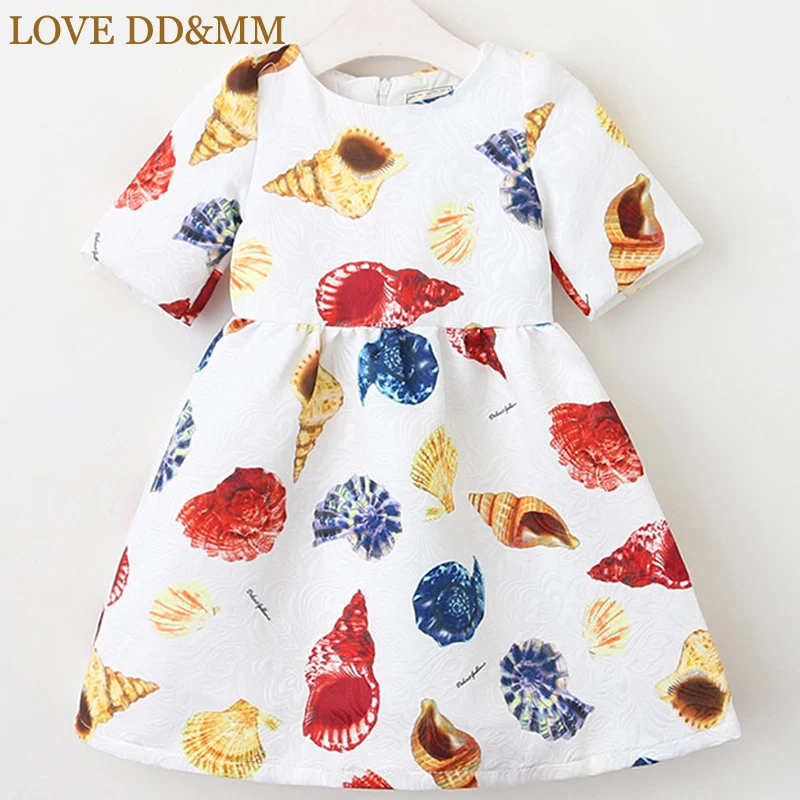 Платья для девочек LOVE DD &amp MM Весенняя детская одежда с принтом в виде ракушек и