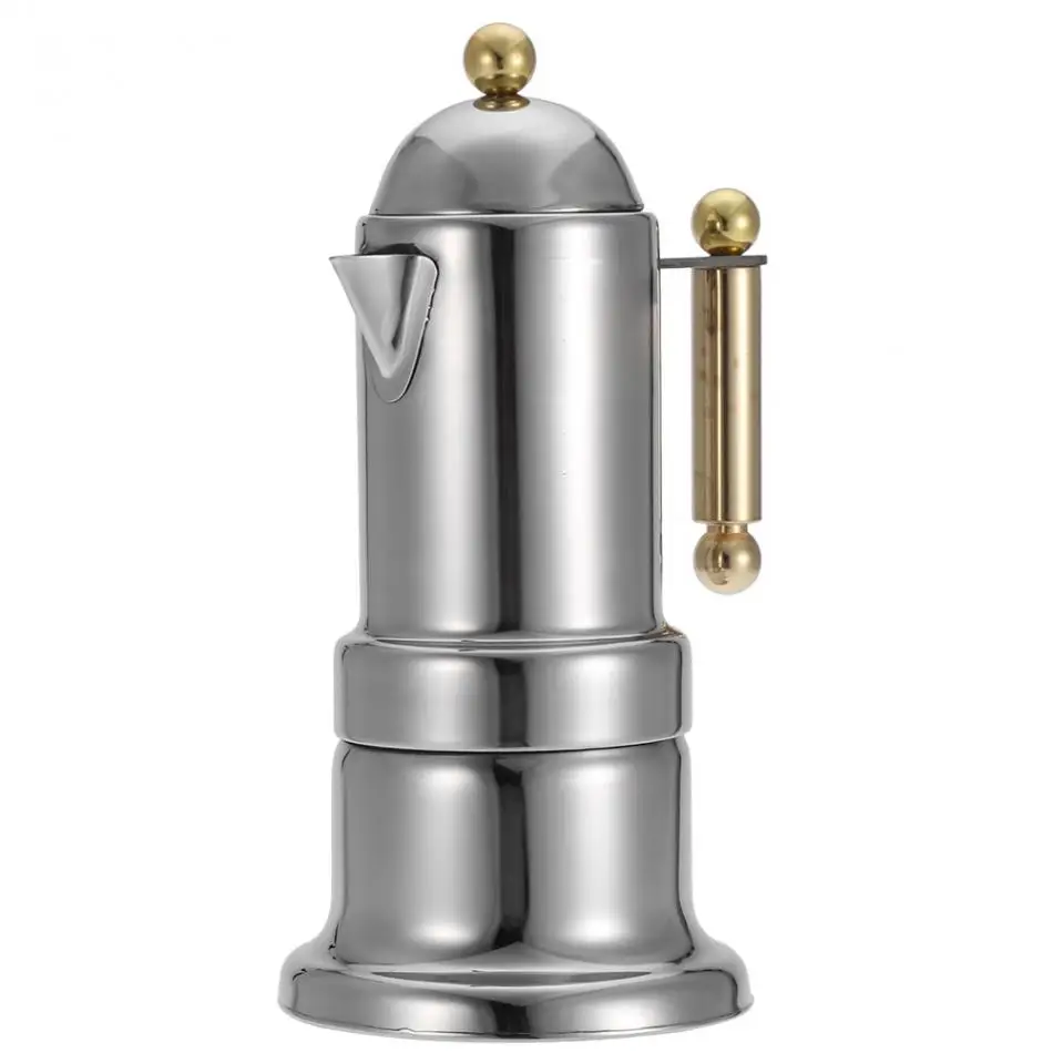 Нержавеющая сталь Moka горшок плита эспрессо гейзер кофеварка с предохранительным клапаном 4 чашки