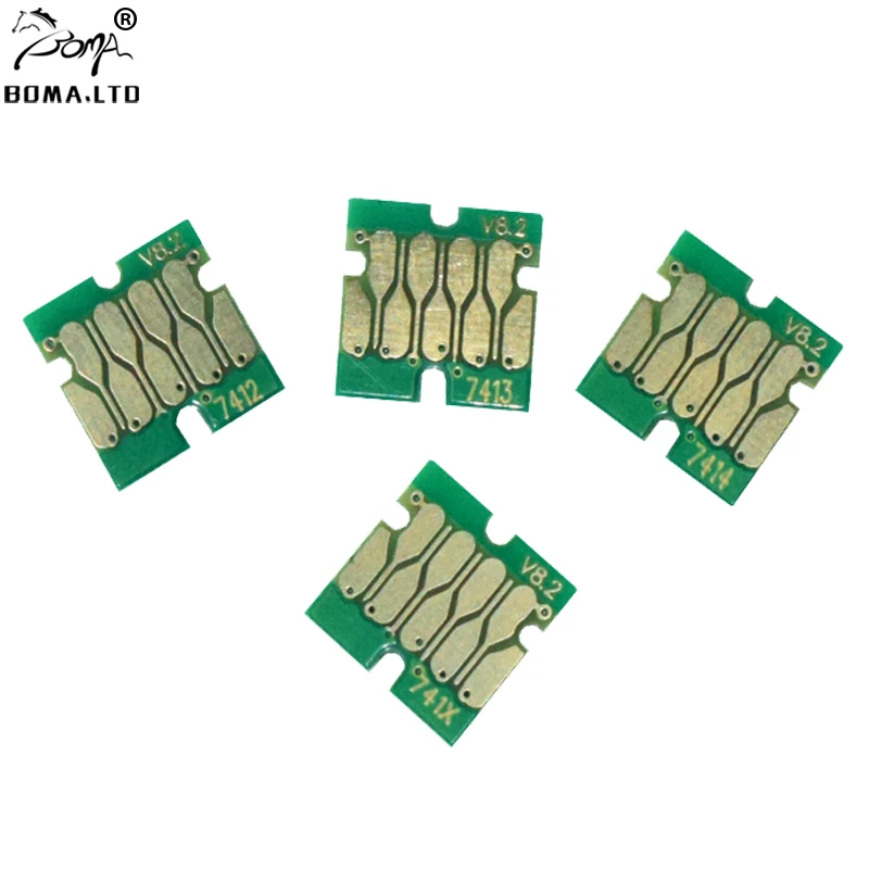Чип картриджа T741X T7411 T7414 для Epson SureColor F6000 F6070 F6200 F6270 F7000 F7070 F7100 F7170 F7200 F7270|Чернильные