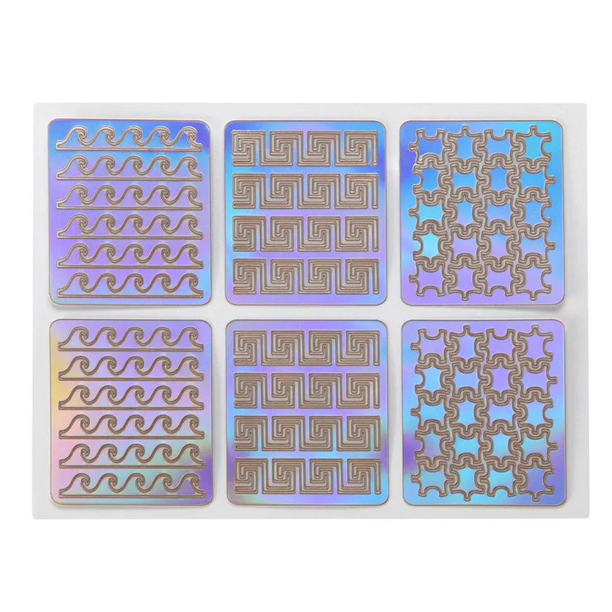 2017 * Случайный цвет 12 листов новый ноготь полые Нерегулярные сетки трафарет