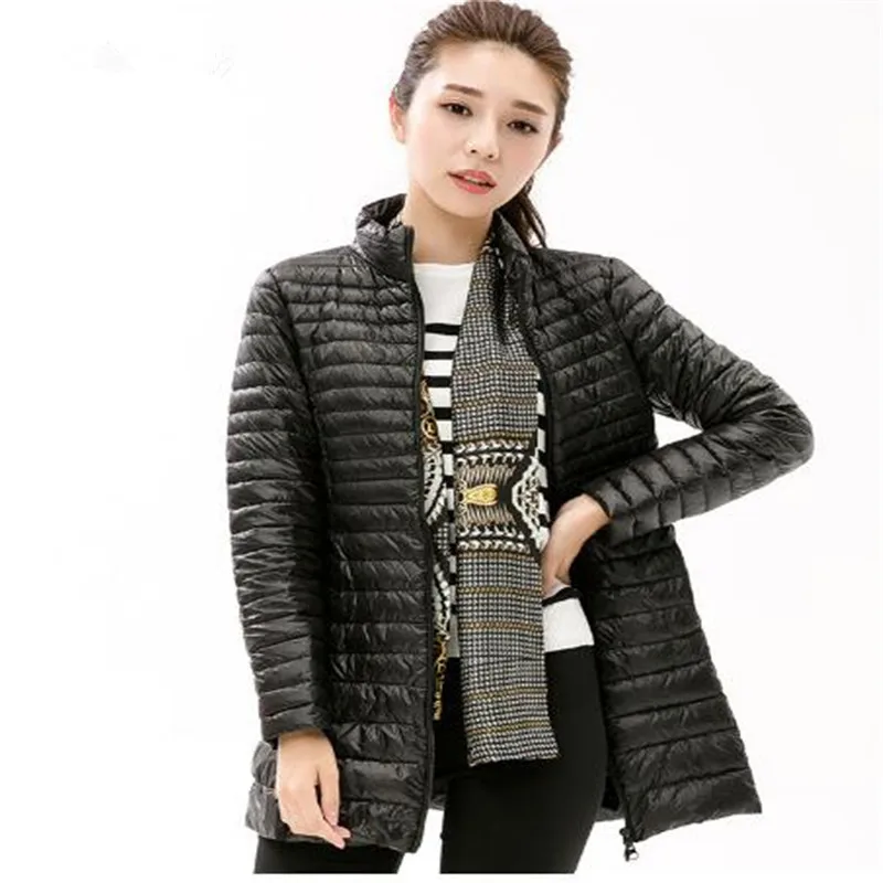 Сверхлегкий для женщин s пуховое пальто куртки женская зимняя теплая куртка перо