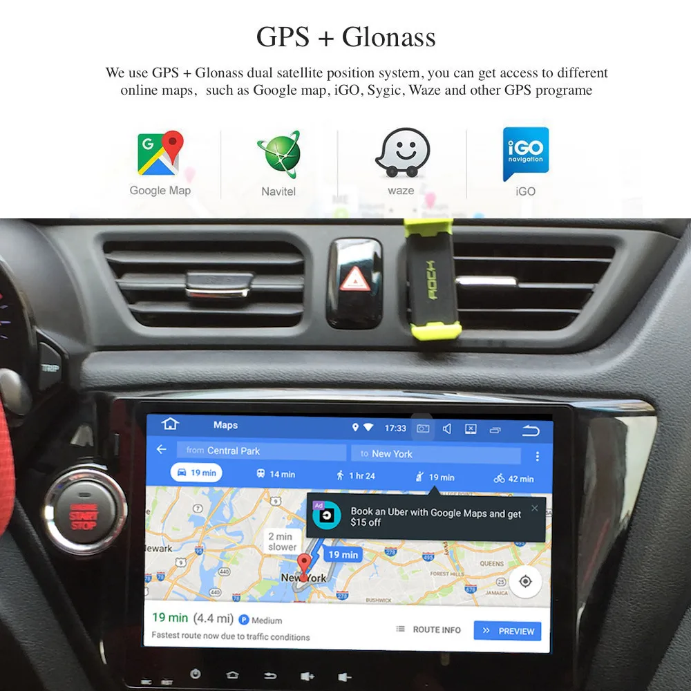 Автомагнитола 2 din на android 9 0 GPS Navi для Kia Rio/K2 Авторадио навигация головное