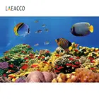 Laeacco фон для фотосъемки с рыбками, подводный Коралл, море, детские обои на день рождения, фоны для фотосессия Фотостудия