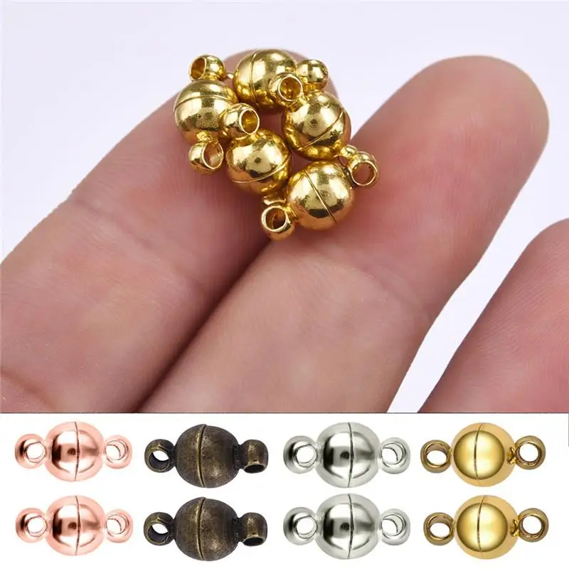 5 шт. круглые магнитные застежки для браслета Пряжка из сплава фурнитура