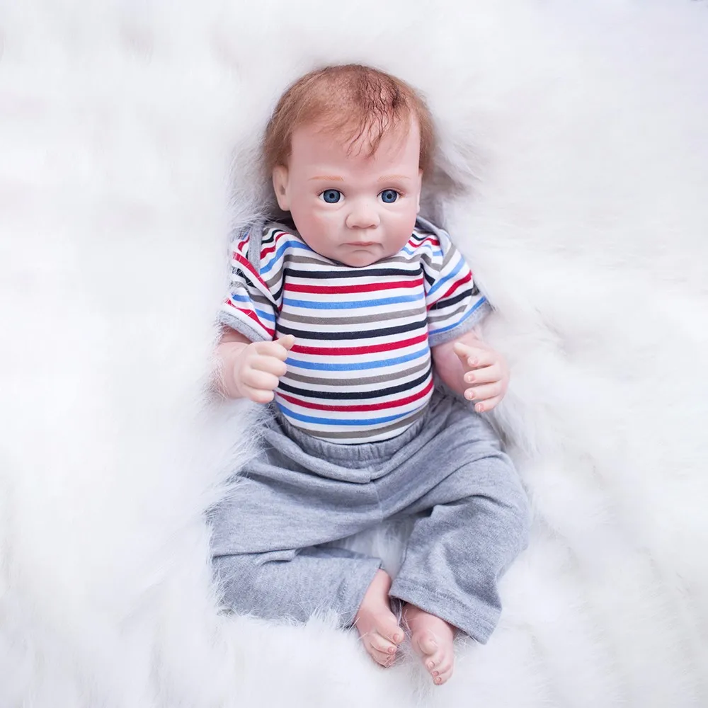Кукла реборн Bebe Boy 20 дюймов 51 см мягкая виниловая силиконовая кукла младенец с