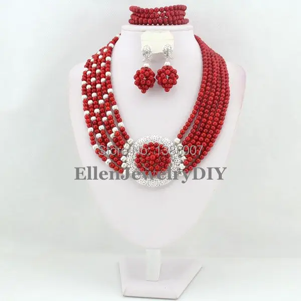 Ювелирный Комплект из колье и серёг в африканском стиле|coral jewelry set|necklace setbeaded set |