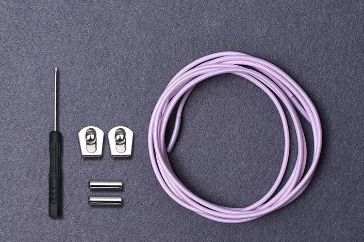Pink 1 пара эластичных шнурков с металлической пряжкой новые шнурки без галстука для детей и взрослых быстро ленивые кроссовки шнурки - Цвет: Pink