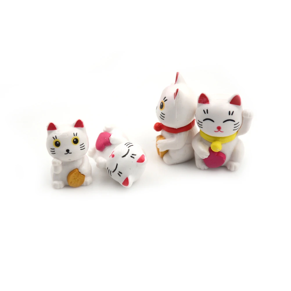 4 шт. Прекрасный милый мультфильм Lucky Cats микро пейзаж котенок Microlandschaft горшок культуры инструменты садовые украшения миниатюры