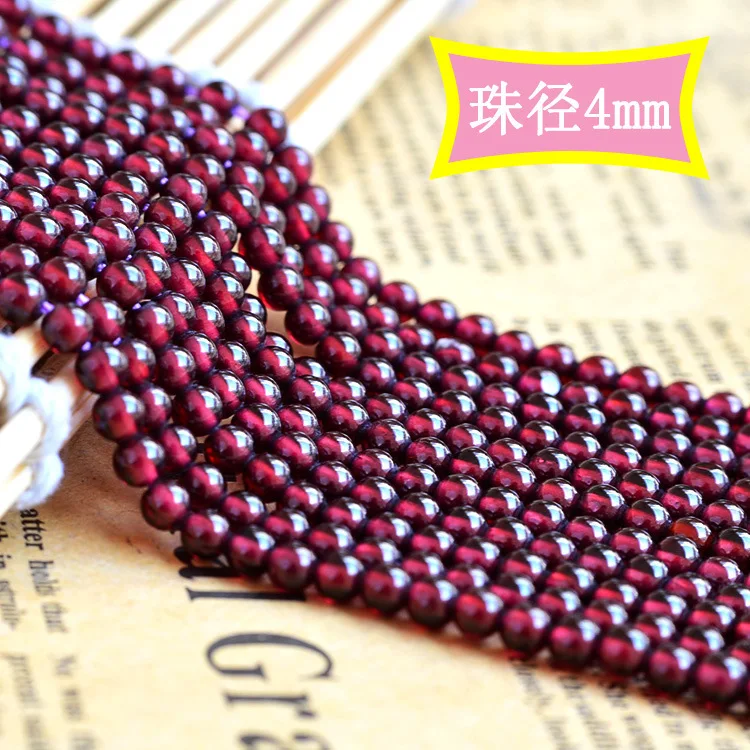 

(GradeAAAAA)Round Garnet Beads Natural Stone Beads Strand 15" Size 3.5mm 4mm 4.5mm 5mm 5.5mm 6mm For Jewelry Making