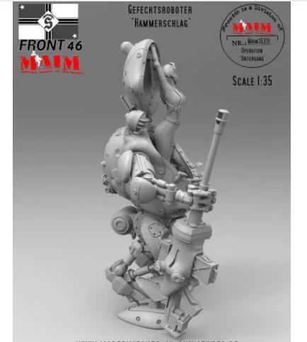 1/35 gefechtsroter Фантазия девушка с машинкой игрушка в доспехах Смола модель миниатюрный комплект Неокрашенный