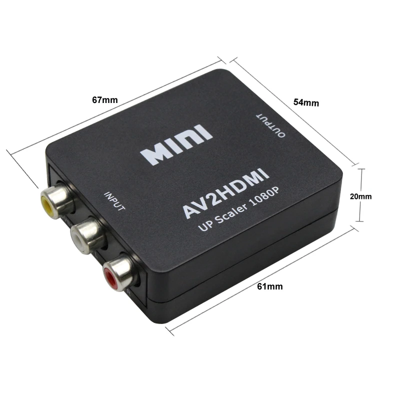 Мини AV в HDMI конвертер устройство CVBS 3RCA коробка 1080P видео AV2HDMI для HDTV PS3/PS4 DVD PC|Кабели