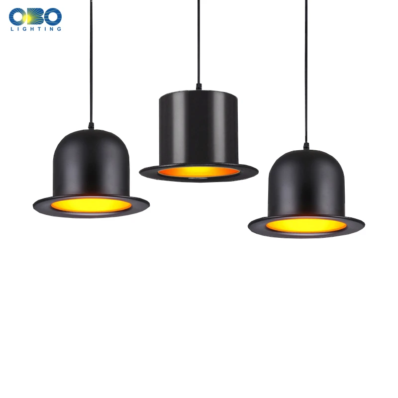 Aluminum Black Shade Pendant Lamp Modern Dining Hall Indoor 