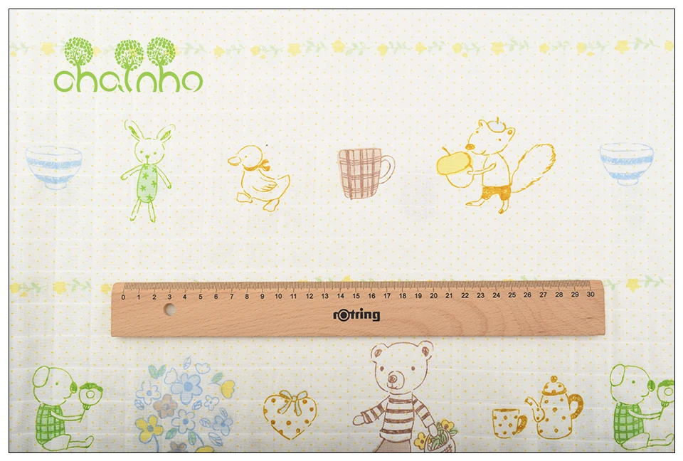 Chainho, мультфильм серии, хлопчатобумажная ткань, двойной слой для DIY шитья и квилтинга Детские банные полотенца, подгузники, нагрудники материал, половина метра