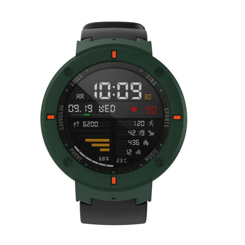 army green SIKAI PC защитный чехол для часов Huami Amazfit Verge 3 Аксессуары для часов круглый защитный чехол для Huami Amazfit Verge Lite - Цвет: army green