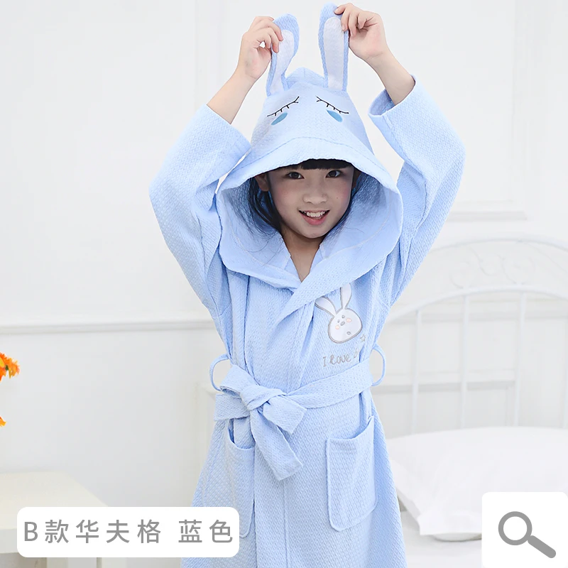 Детская вафельная модель тонкий хлопковый Халат для детей на весну и лето 100%